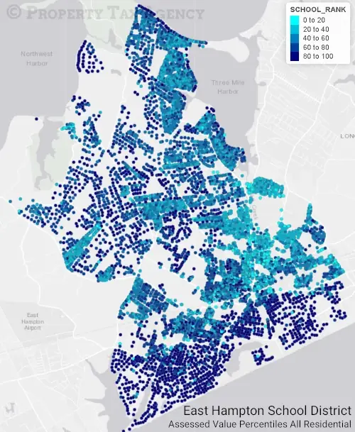 East Hampton School District Assessment Percentiles